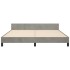Estructura de cama sin colchón terciopelo gris claro 160x200