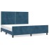 Estructura de cama sin colchón terciopelo azul oscuro