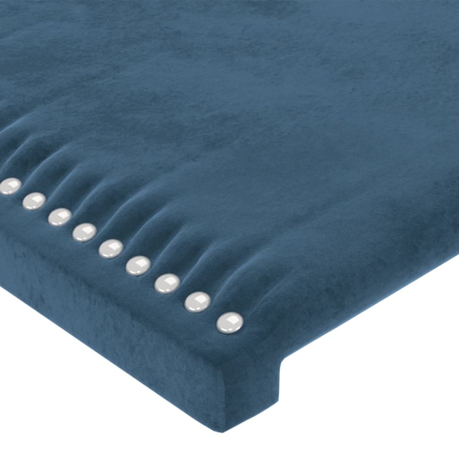 Estructura de cama sin colchón terciopelo azul oscuro