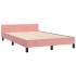 Estructura de cama sin colchón terciopelo rosa 120x200