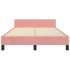 Estructura de cama sin colchón terciopelo rosa 120x200