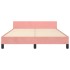 Estructura de cama sin colchón terciopelo rosa 140x200