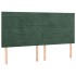 Estructura cama sin colchón terciopelo verde oscuro 140x200