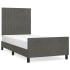 Estructura de cama sin colchón terciopelo gris oscuro 90x200