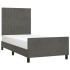 Estructura de cama sin colchón terciopelo gris oscuro 90x200