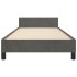 Estructura de cama sin colchón terciopelo gris oscuro 90x200