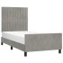 Estructura de cama sin colchón terciopelo gris claro 90x190