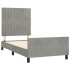 Estructura de cama sin colchón terciopelo gris claro 90x190