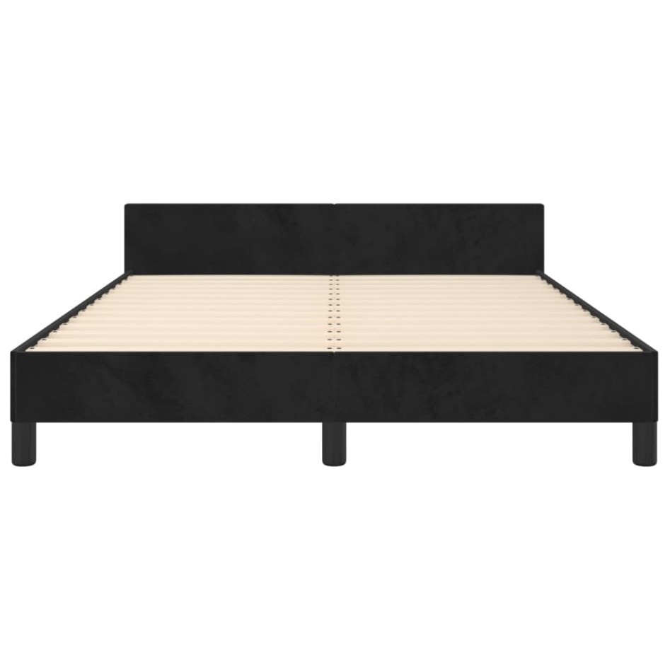 Estructura de cama sin colchón terciopelo negro 140x190