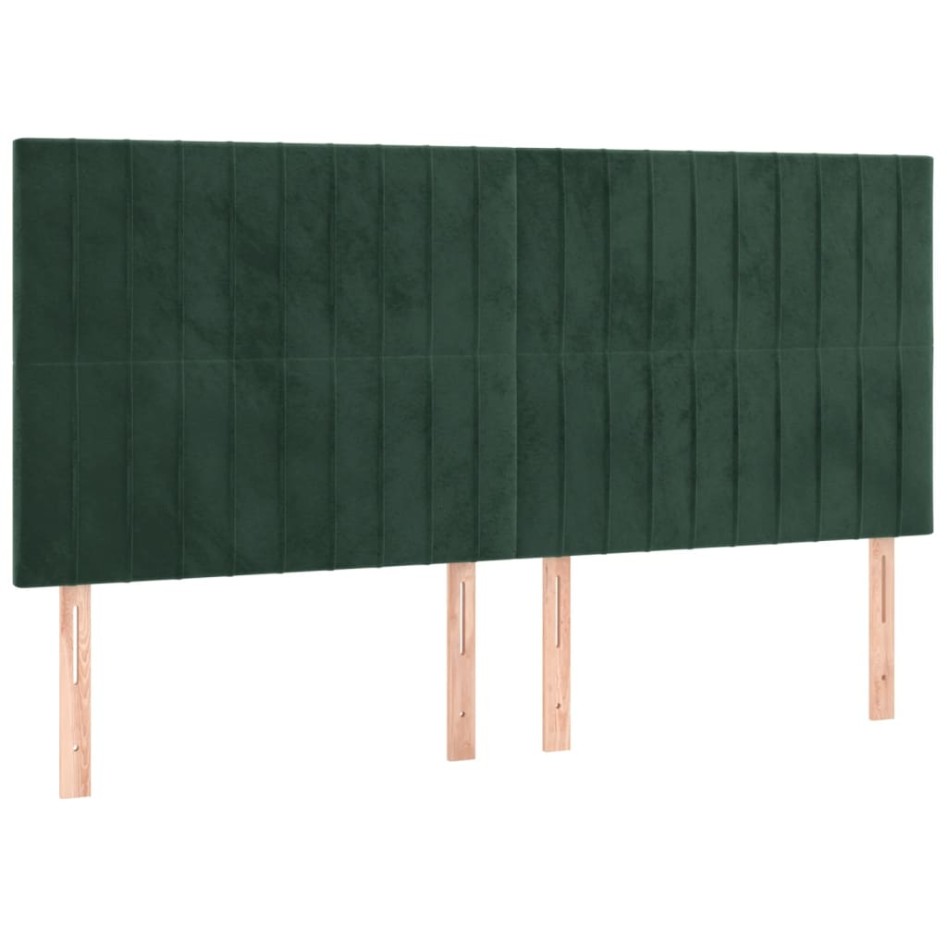 Estructura cama con cabecero terciopelo verde oscuro 180x200