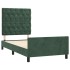 Estructura de cama sin colchón terciopelo verde oscuro