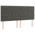 Estructura cama con cabecero terciopelo gris oscuro 180x200