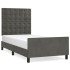 Estructura de cama sin colchón terciopelo gris oscuro 80x200