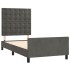 Estructura de cama sin colchón terciopelo gris oscuro 80x200