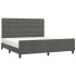 Estructura de cama sin colchón terciopelo gris oscuro