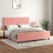 Estructura de cama sin colchón terciopelo rosa 160x200 cm