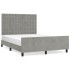Estructura de cama sin colchón terciopelo gris claro 140x200