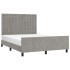 Estructura de cama sin colchón terciopelo gris claro 140x200