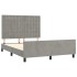 Estructura de cama sin colchón terciopelo gris claro 140x200