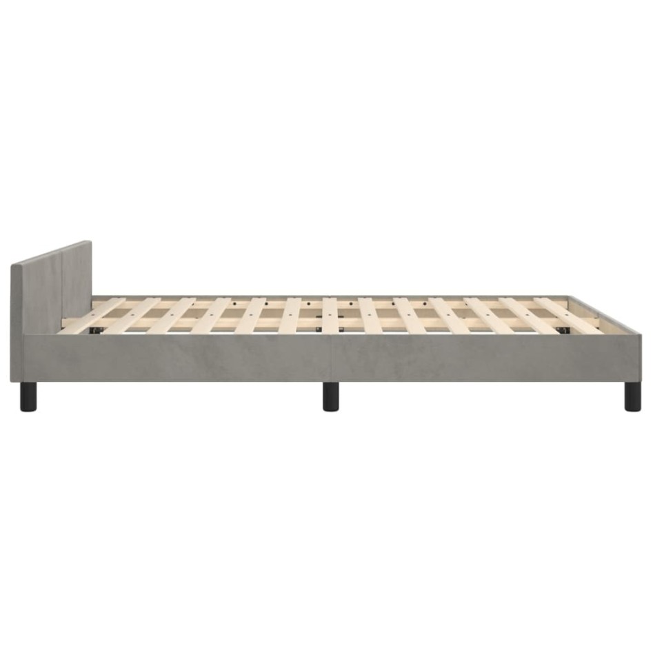 Estructura de cama sin colchón terciopelo gris claro 140x200