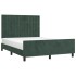 Estructura cama sin colchón terciopelo verde oscuro 140x190