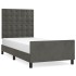 Estructura de cama sin colchón terciopelo gris oscuro 90x190