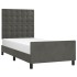 Estructura de cama sin colchón terciopelo gris oscuro 90x190