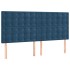 Estructura cama con cabecero terciopelo azul oscuro 180x200