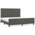 Estructura de cama sin colchón terciopelo gris oscuro