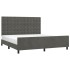 Estructura de cama sin colchón terciopelo gris oscuro