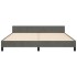 Estructura de cama sin colchón terciopelo gris oscuro