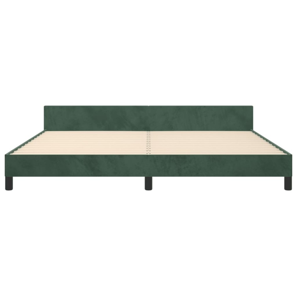 Estructura cama sin colchón terciopelo verde oscuro 200x200