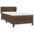 Cama box spring con colchón tela marrón oscuro 90x190