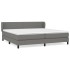Cama box spring con colchón tela gris oscuro 200x200