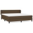 Cama box spring con colchón tela marrón oscuro 180x200