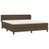 Cama box spring con colchón tela marrón oscuro 180x200