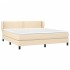 Cama box spring con colchón tela color crema 160x200