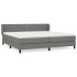 Cama box spring con colchón tela gris oscuro 200x200