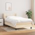 Cama box spring con colchón tela color crema 80x200