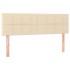 Cama box spring con colchón tela color crema 140x190