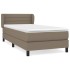 Cama box spring con colchón tela gris taupe 100x200