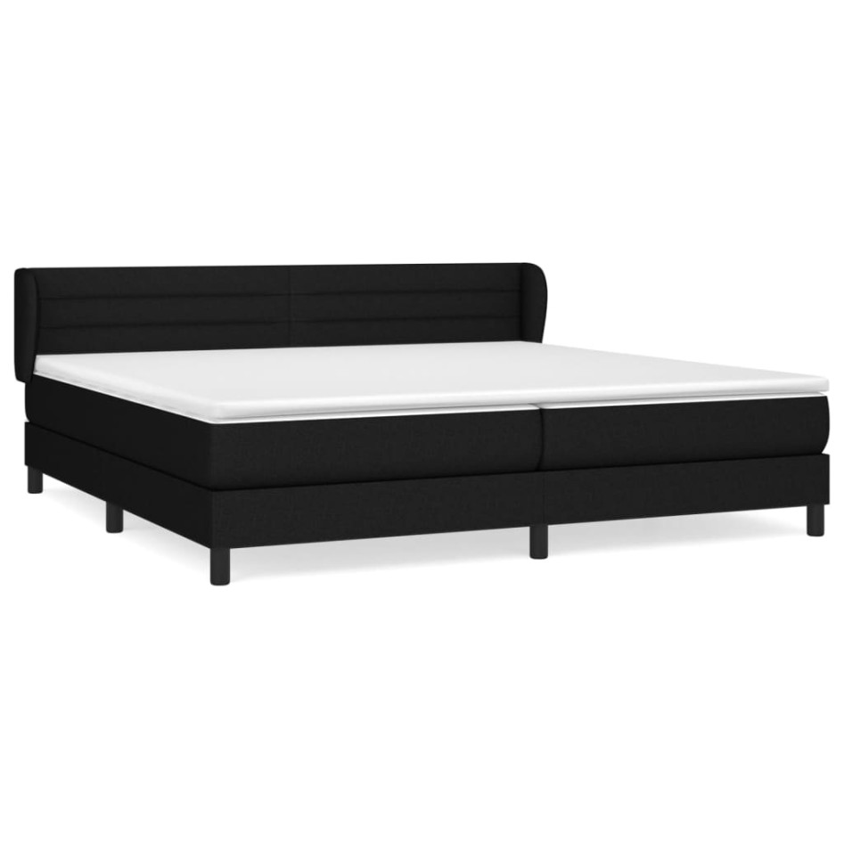 Cama box spring con colchón tela negro 200x200
