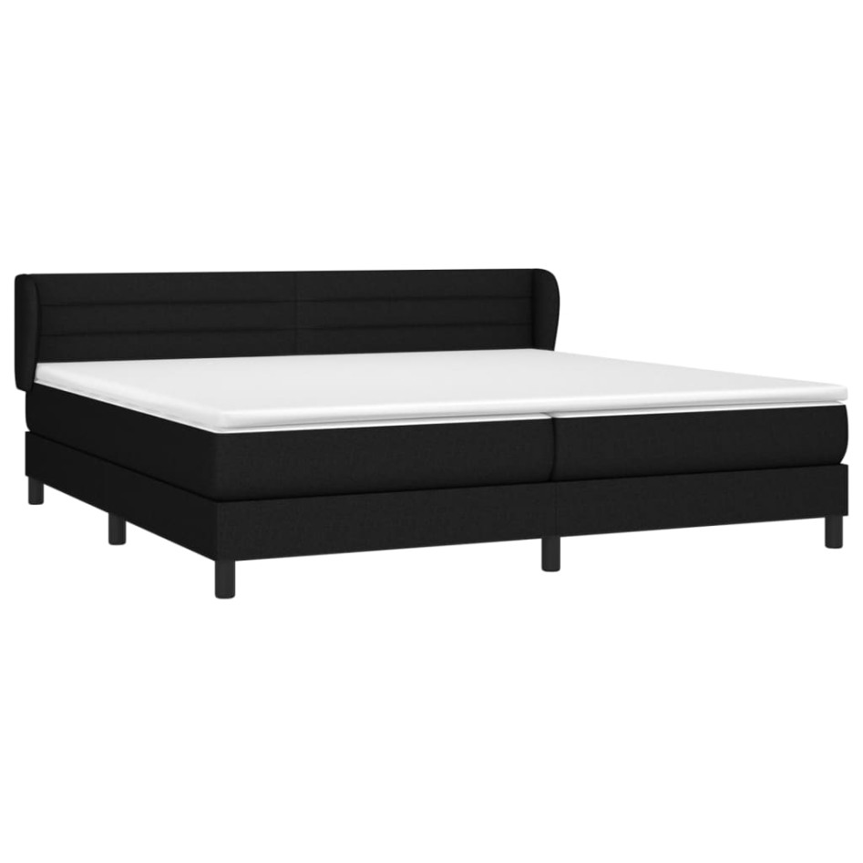 Cama box spring con colchón tela negro 200x200