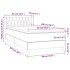 Cama box spring con colchón tela gris taupe 90x200