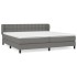 Cama box spring con colchón tela gris oscuro 200x200