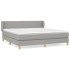 Cama box spring con colchón tela gris claro 180x200
