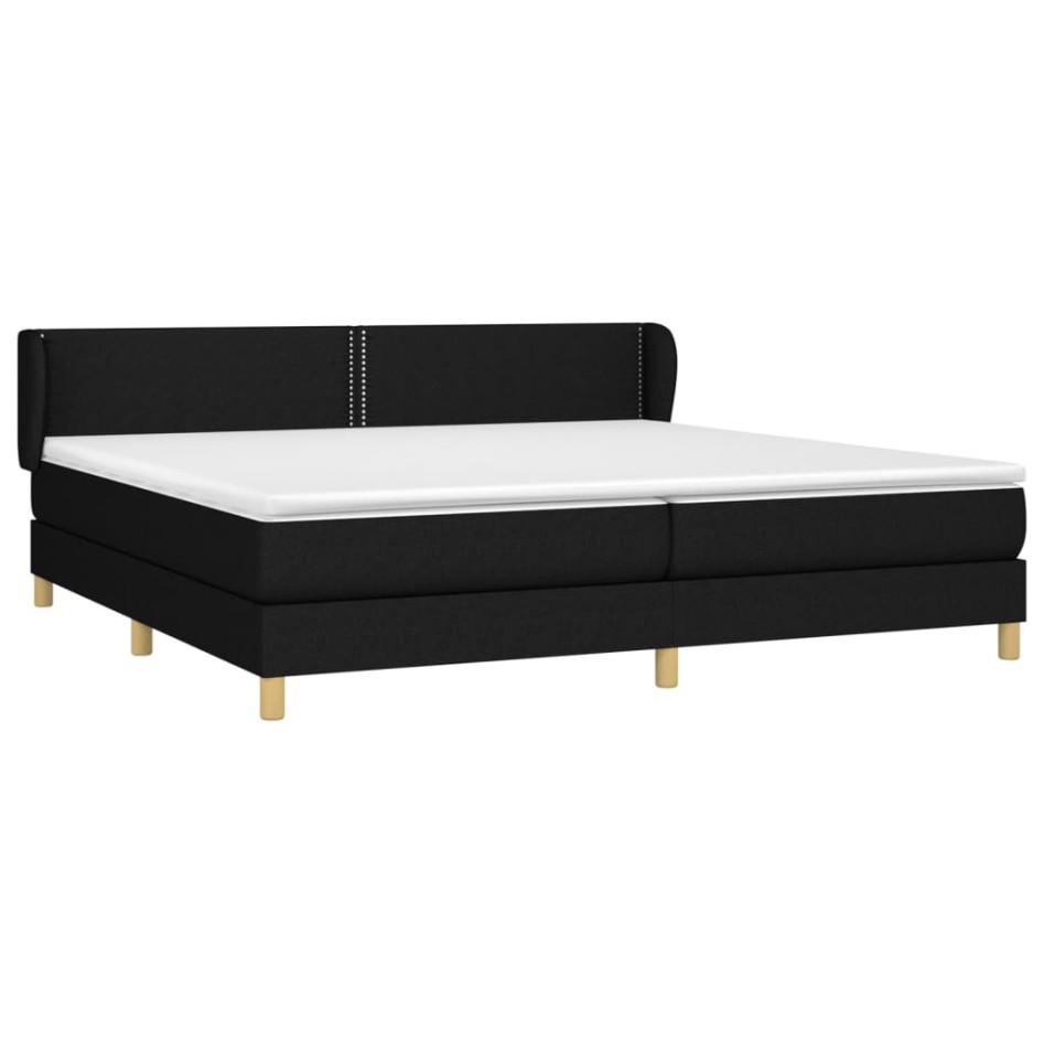 Cama box spring con colchón tela negro 200x200