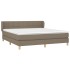 Cama box spring con colchón tela gris taupe 160x200