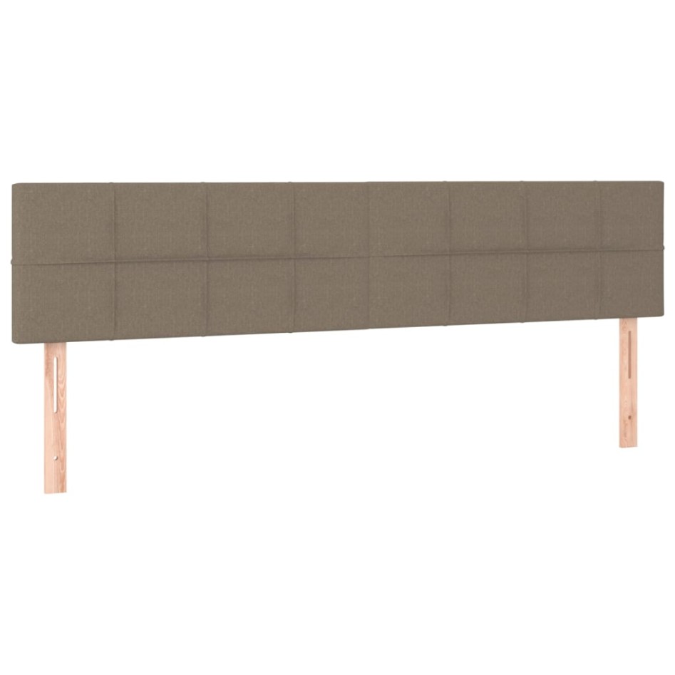 Cama box spring con colchón tela gris taupe 160x200