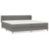 Cama box spring con colchón tela gris oscuro 200x200